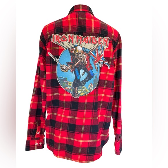 Urban Outfitters Other - Iron Maiden Red and Black Flannel Plaid Shirt #220